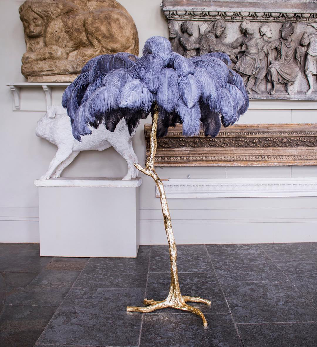 Luxury Ostrich Feather Floor Lamp