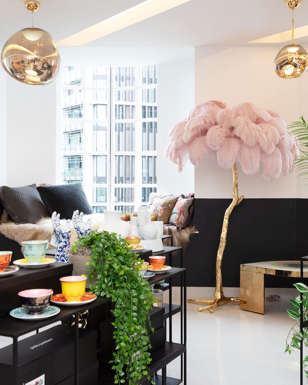 Luxury Ostrich Feather Floor Lamp