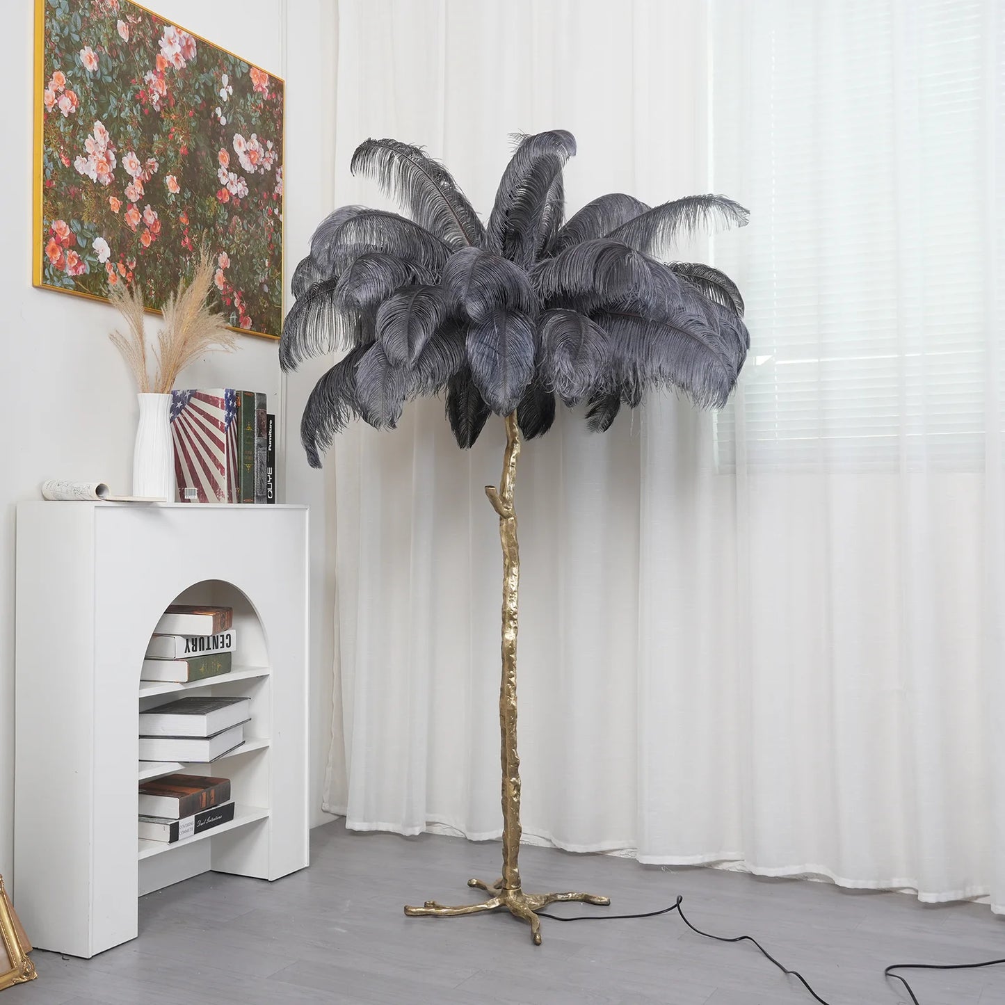 Luxury Ostrich Feather Floor Lamp