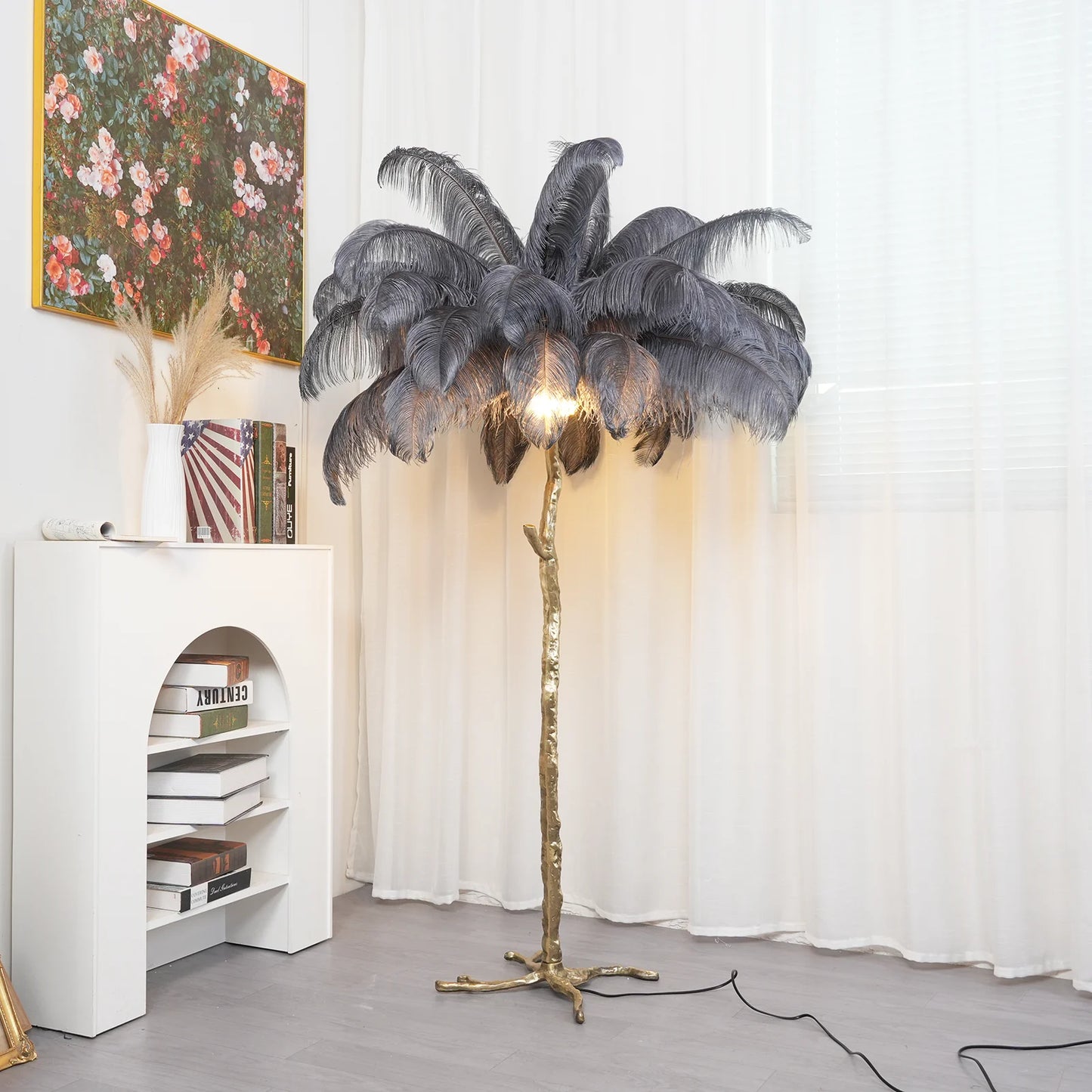 Luxury Ostrich Feather Floor Lamp