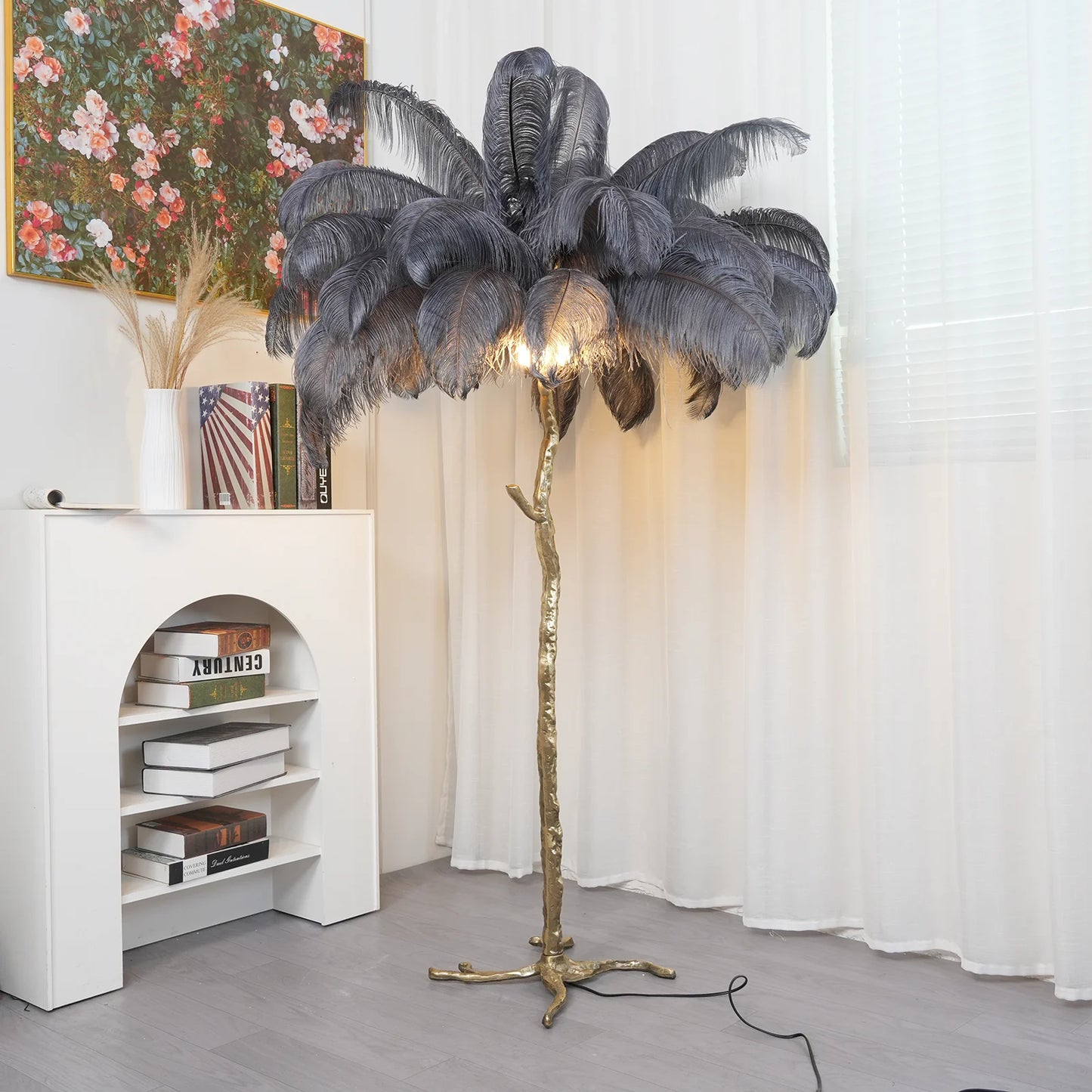 Luxury Ostrich Feather Floor Lamp