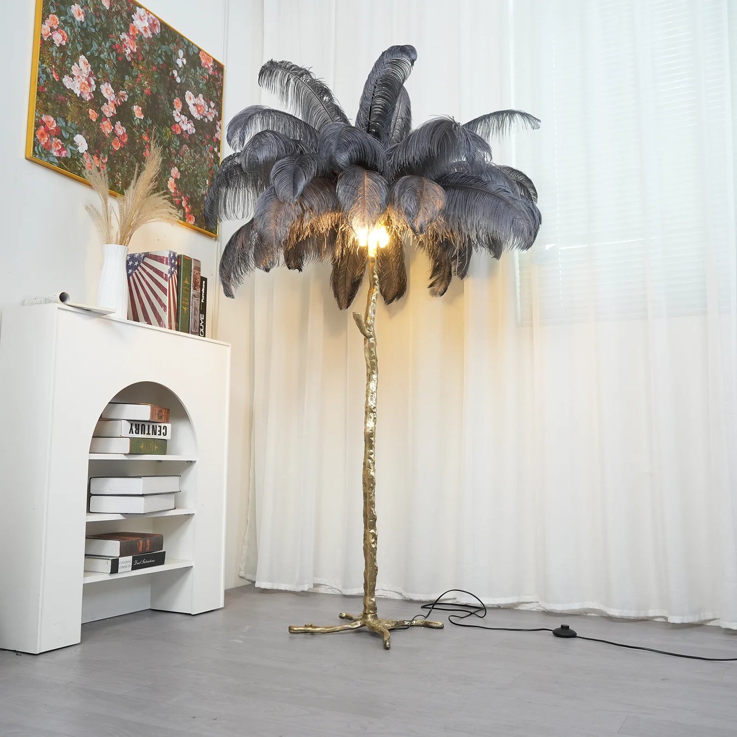 Luxury Ostrich Feather Floor Lamp