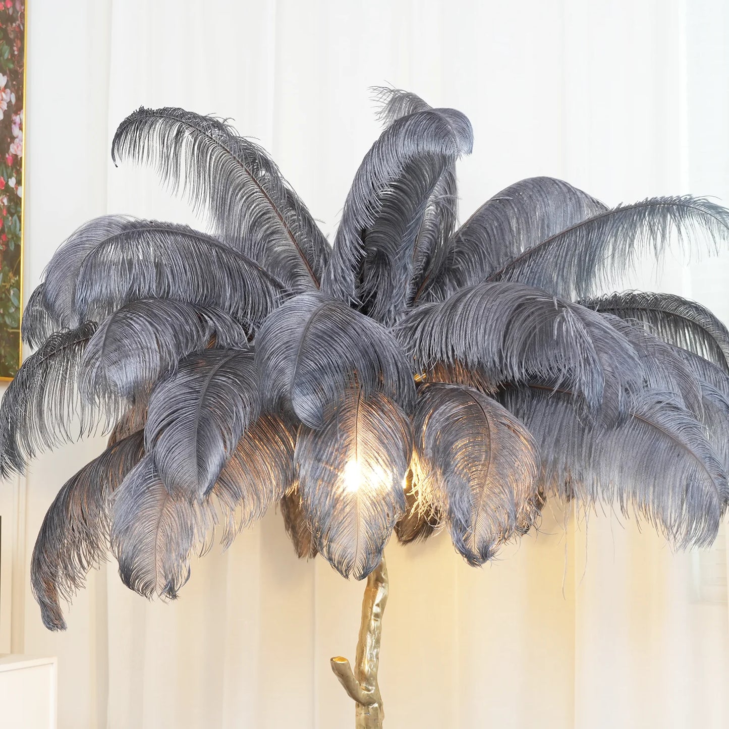 Luxury Ostrich Feather Floor Lamp