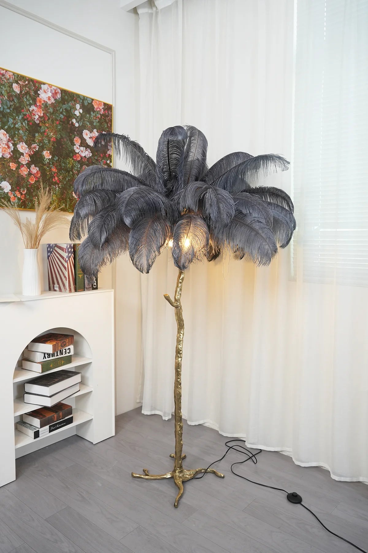 Luxury Ostrich Feather Floor Lamp