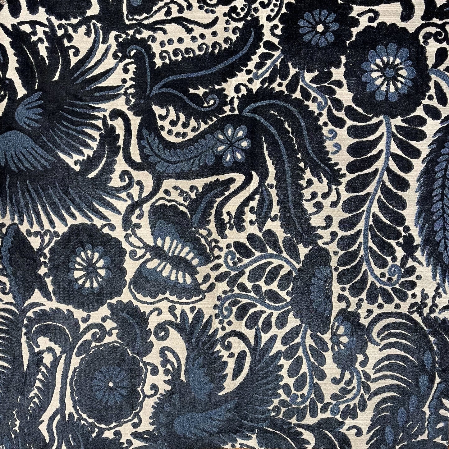 OTOMI - MEXICAN OTOMI PATTERN CUT VELVET UPHOLSTERY FABRIC BY THE YARD