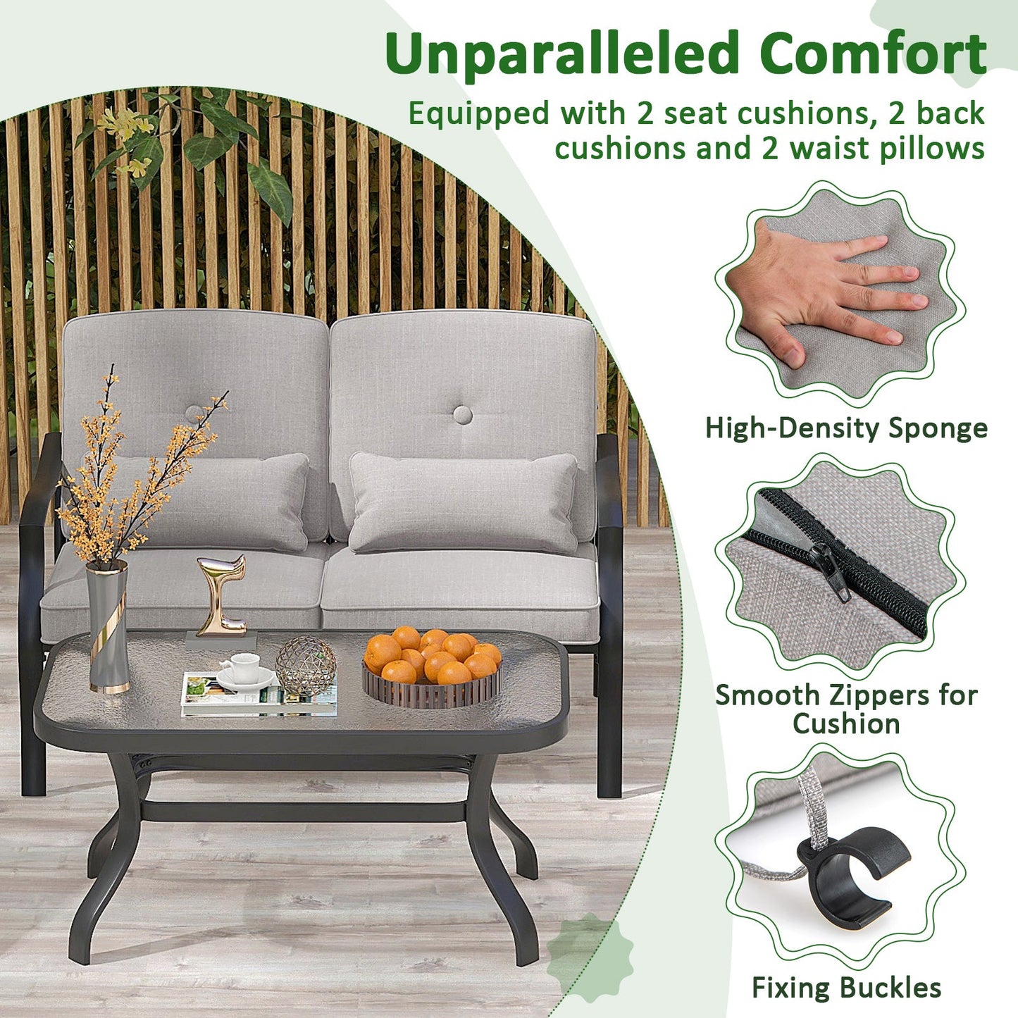 Outdoor Loveseat Chair Set with