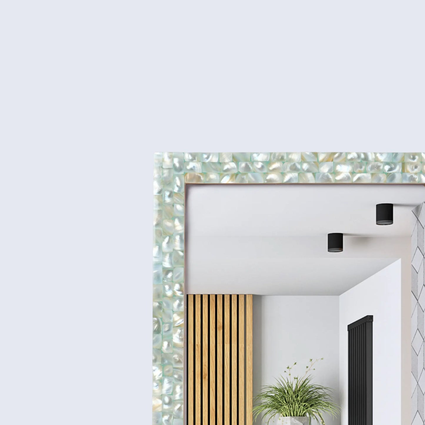 Mother of Pearl Mirror Frame with Mirror, Green, 18" x 24" (Made-to-Order)