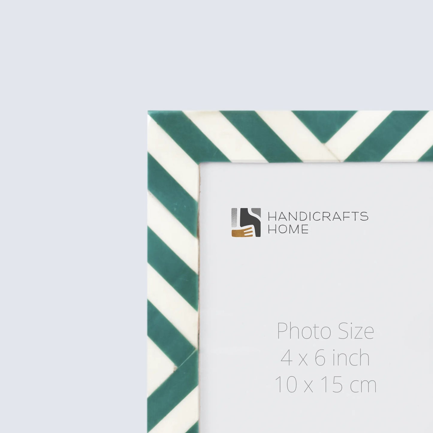 Candy Cane Mint Resin Inlay Picture Frame, Green - White, 3 Sizes (Set of 2)