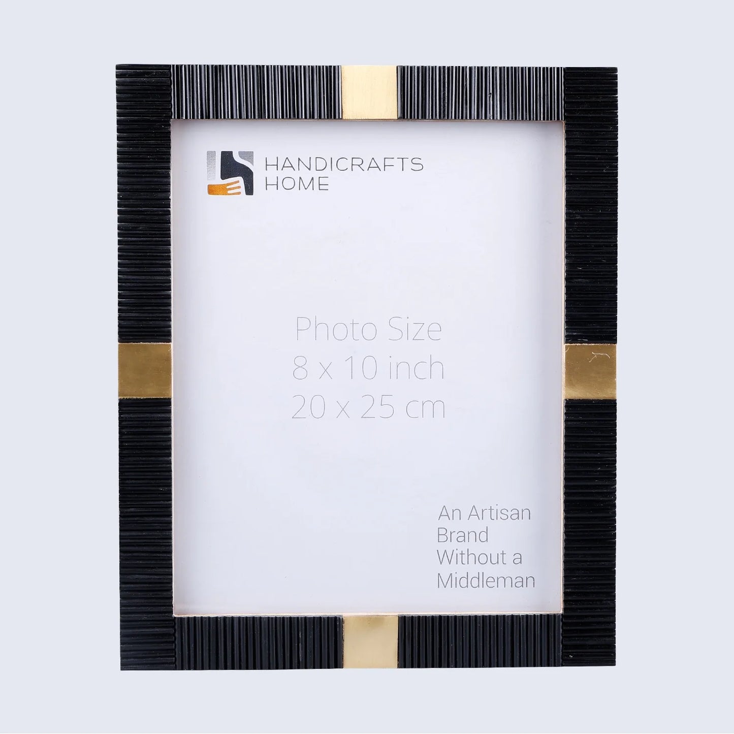 Picture Frame Deco Accent Collection Resin & Brass Inlay Black– 3 Sizes