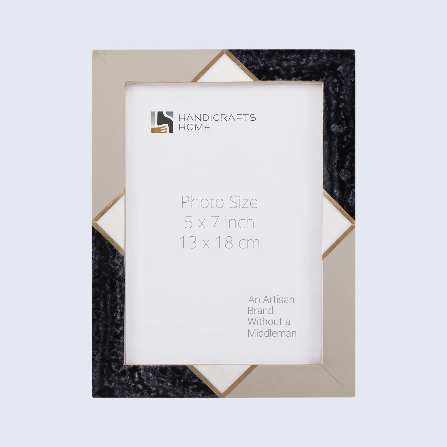 Picture Frame Menton Grey Pattern Collection Brass & Resin Inlay Grey – 3 Sizes (Pack of 2)