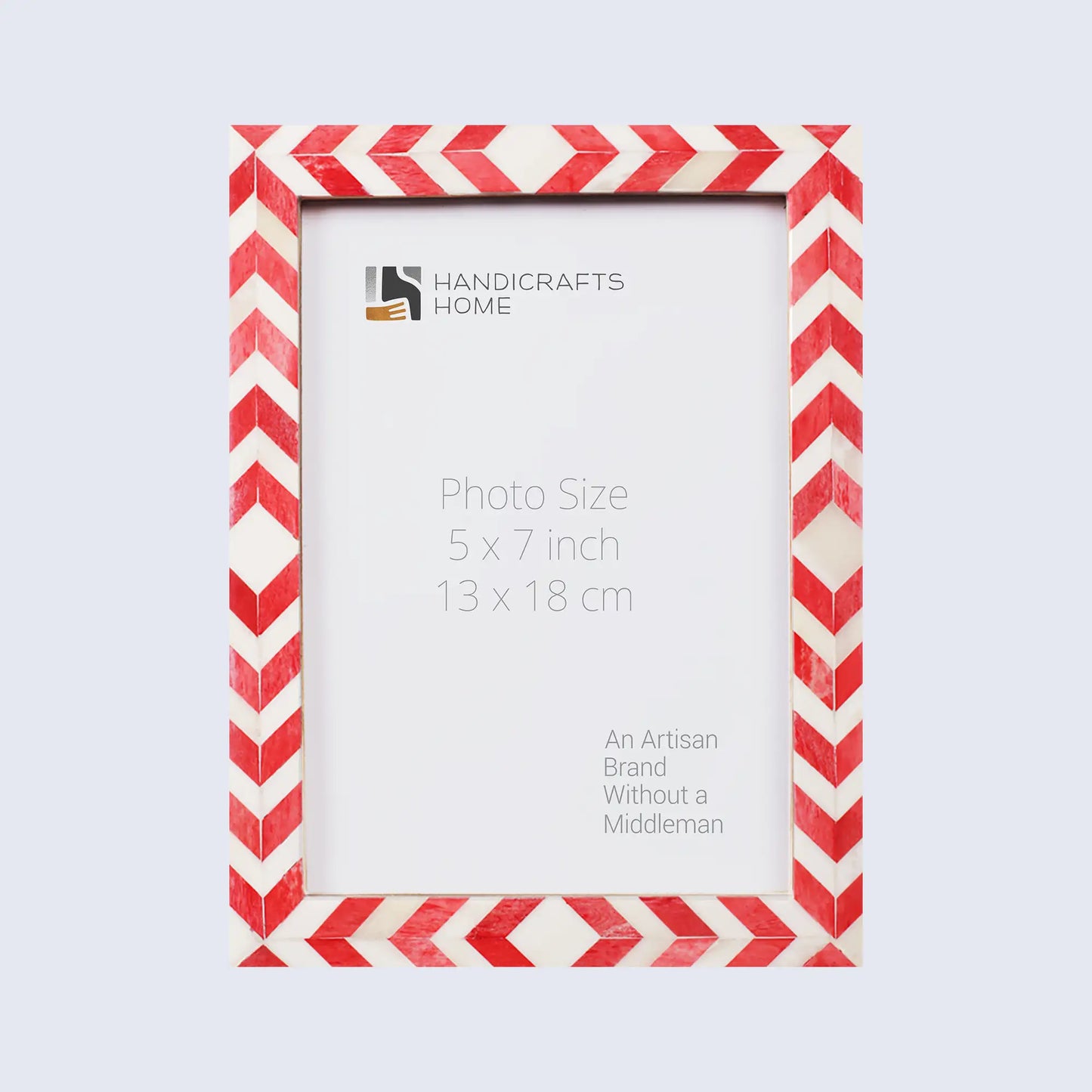 Picture Frame Mosaic Chevron Collection Resin Inlay Red White 3 Sizes