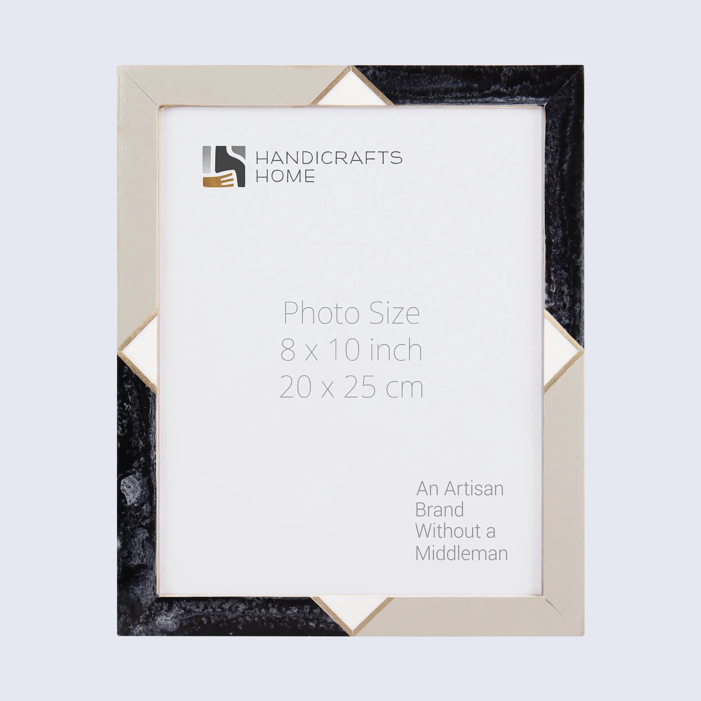 Picture Frame Menton Grey Pattern Collection Brass & Resin Inlay Grey – 3 Sizes (Pack of 2)