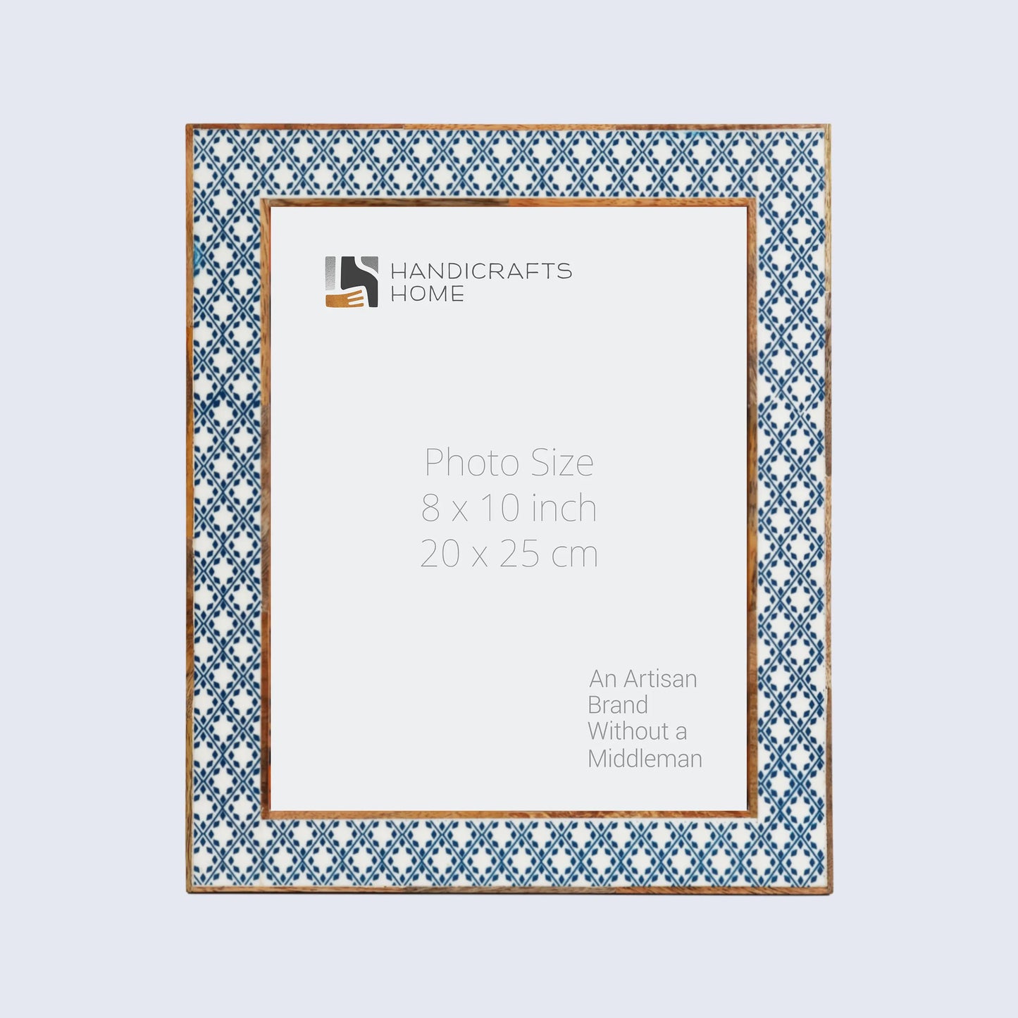 Rhythm Diamond Picture Frame Blue Resin Inlay 4x6 5x7 8x10