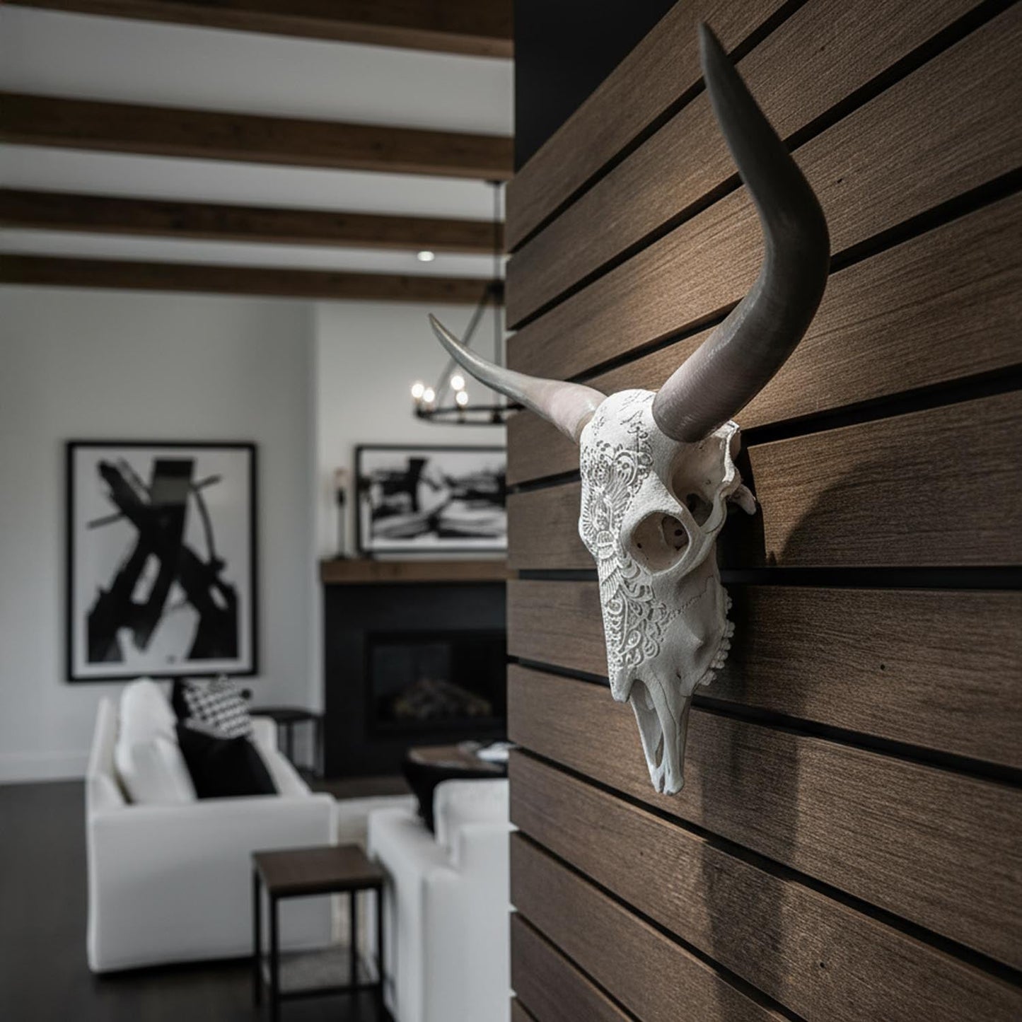 Decorative Steer Horns and Skull
