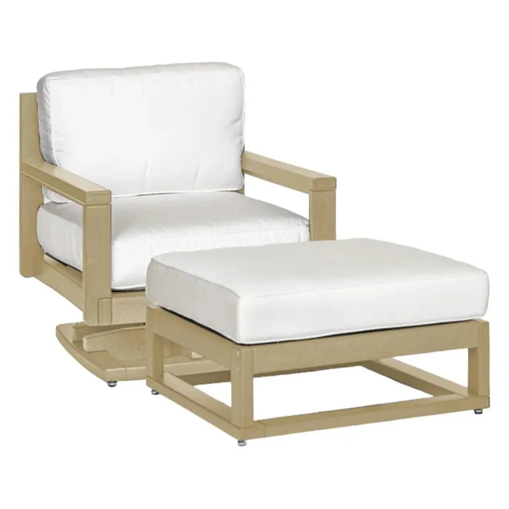 Palm Beach Poly Lumber Rocker Chair & Ottoman Set