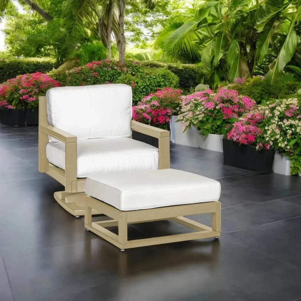 Palm Beach Poly Lumber Rocker Chair & Ottoman Set