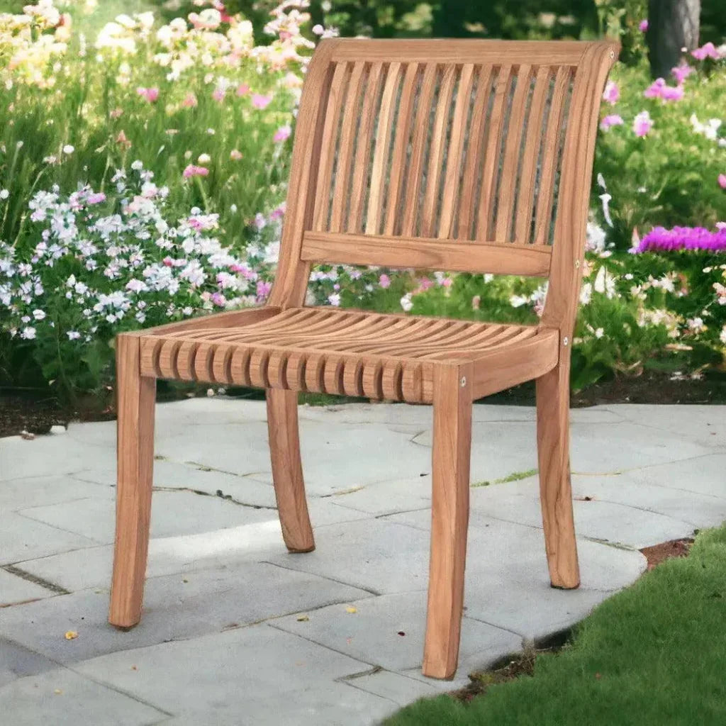 Palm Teak Armless Outdoor Dining Chair