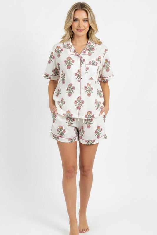 Paola Short Pajama Set in Royal Aster