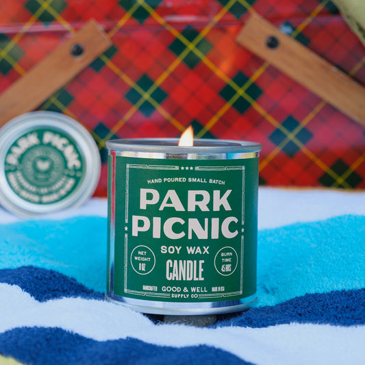 Park Picnic Happy Place Luxury Soy Wax Candle, Hostess Housewarming Gift | Good & Well, Bay & Bridle