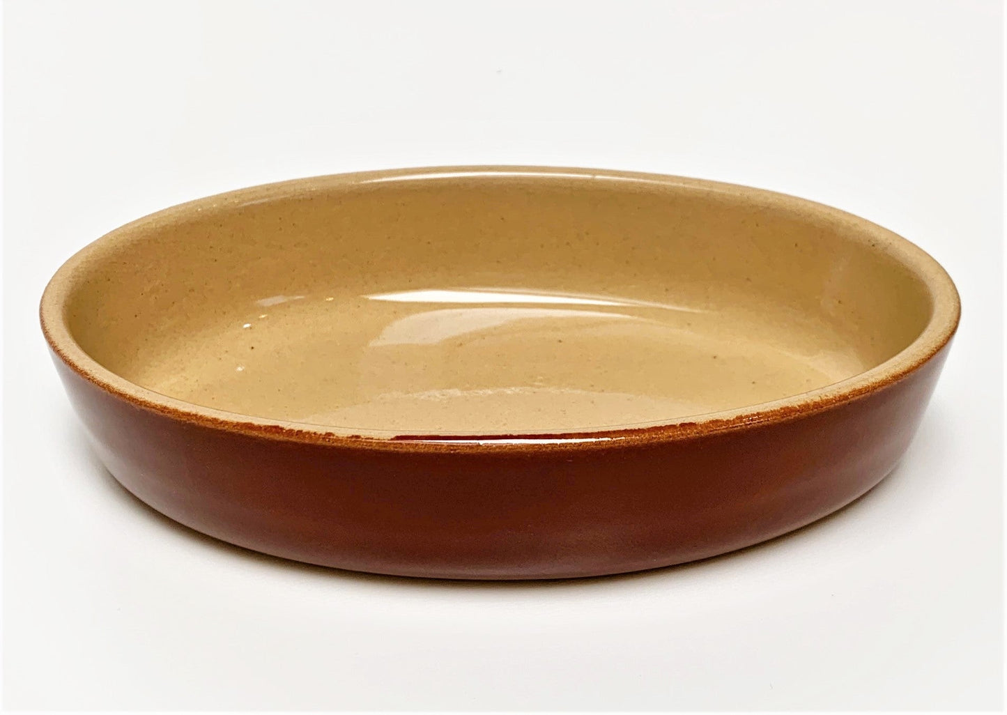 Vintage French Stoneware Oval Dish - Small (0.25 L) - Brown