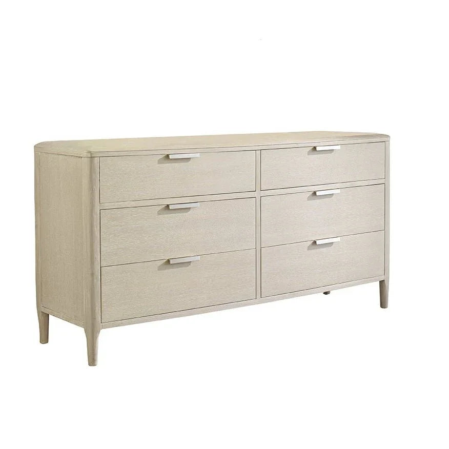 Pearl Six Drawer Dresser and Landscape Wood Mirror