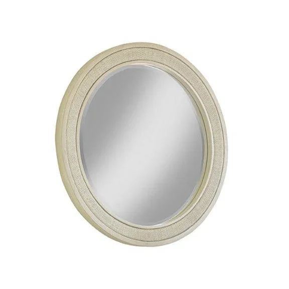Pearl Woven Wood Framed Round Wall Mirror