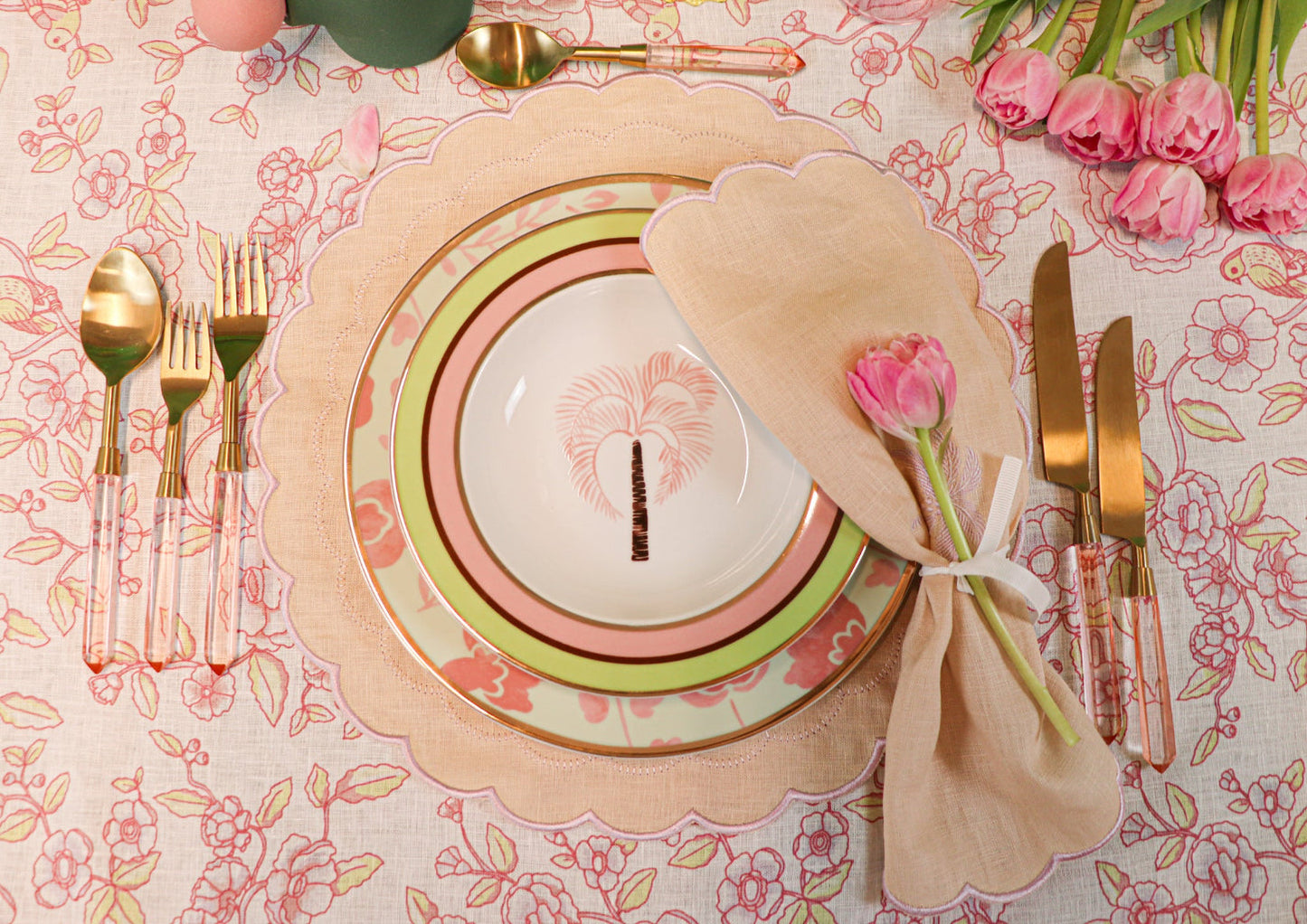 24pc Set Peony Blush Cutlery - 6 Piece - Set of 4