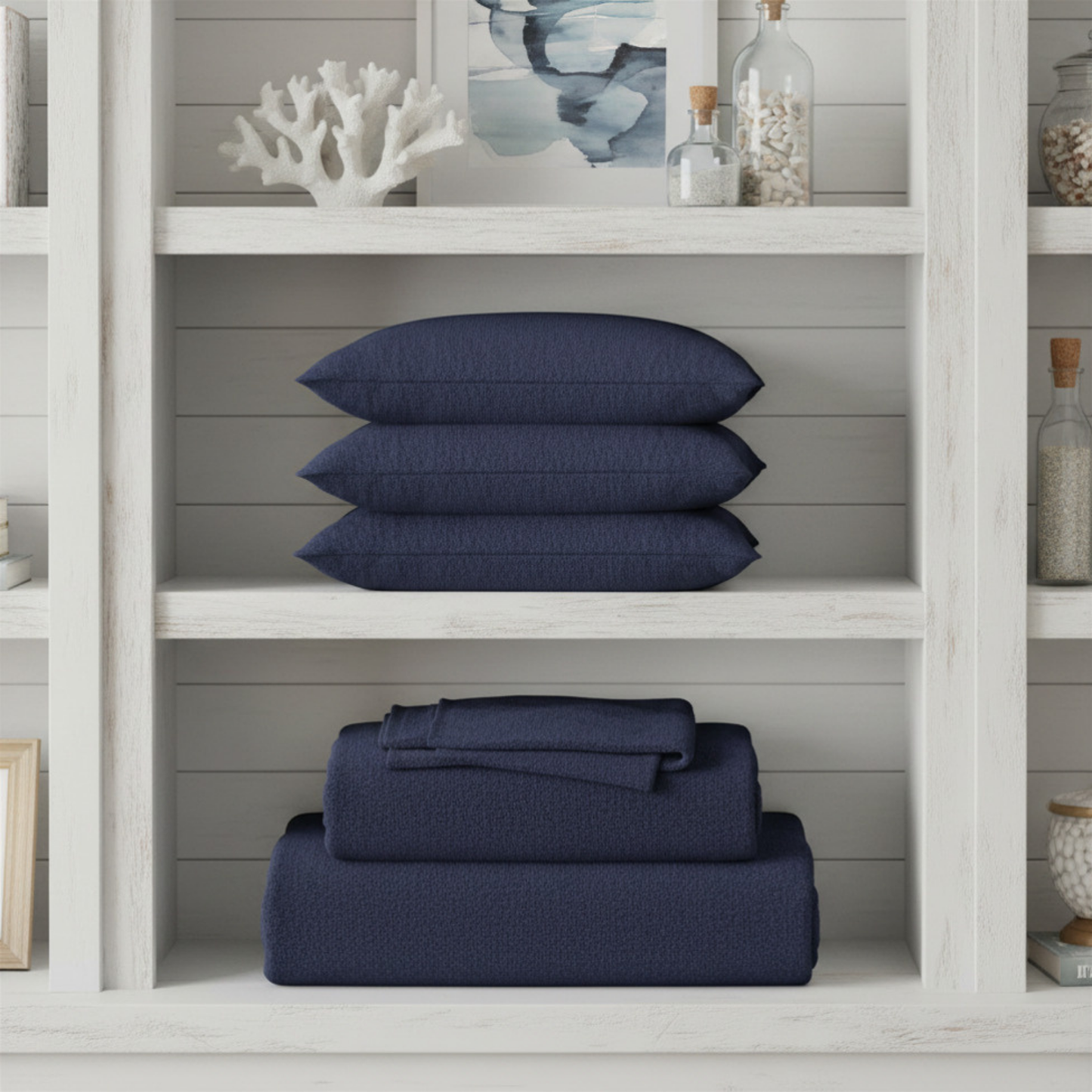 Solid Navy Square Pillowcase | Poly Canvas Throw Pillow Cover 18x18