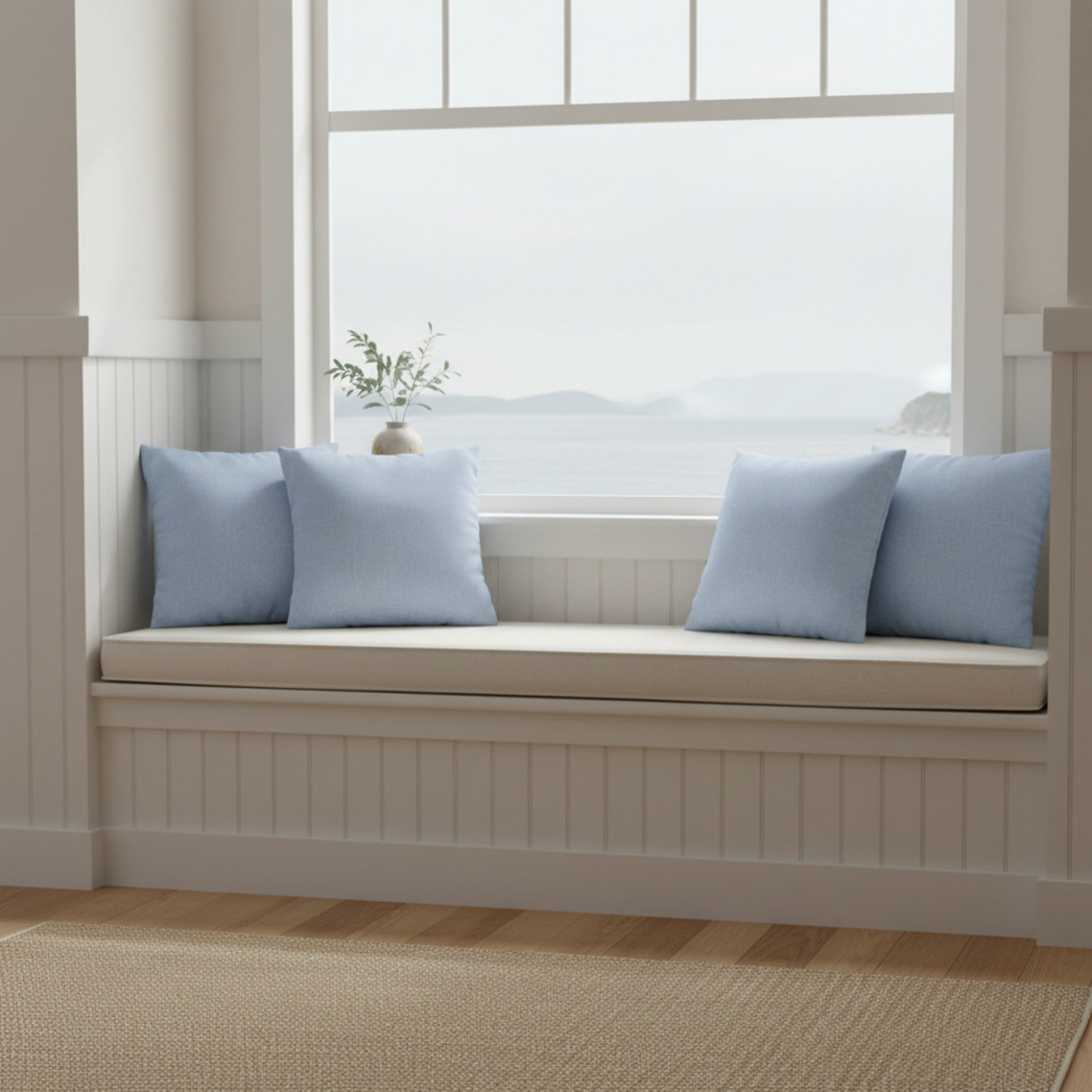 Light Blue Solid Canvas Pillowcase | Square Throw Pillow Cover 18"x18"