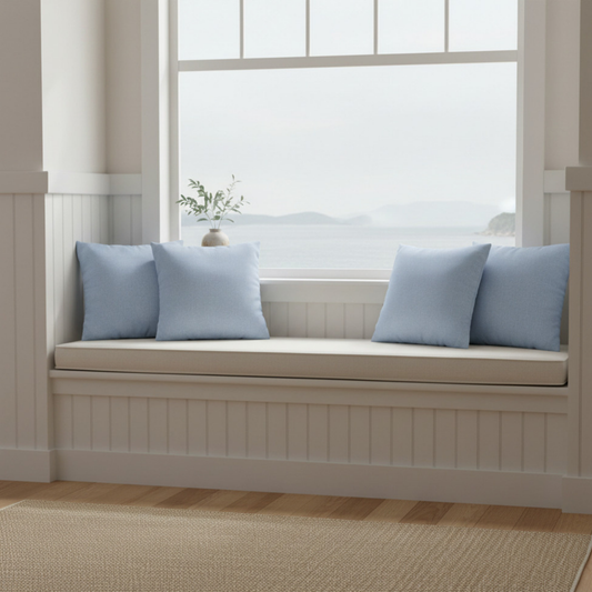 Light Blue Solid Canvas Pillowcase | Square Throw Pillow Cover 18"x18"