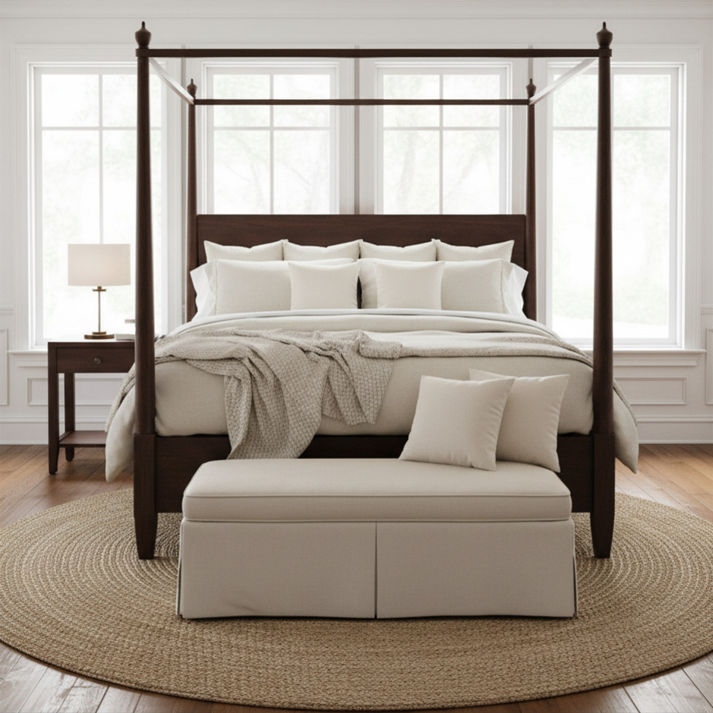 Ivory White Solid Square Pillowcase | Poly Canvas Throw Pillow Cover 18x18, Plain Decorative Layering Accent Cushion Cover