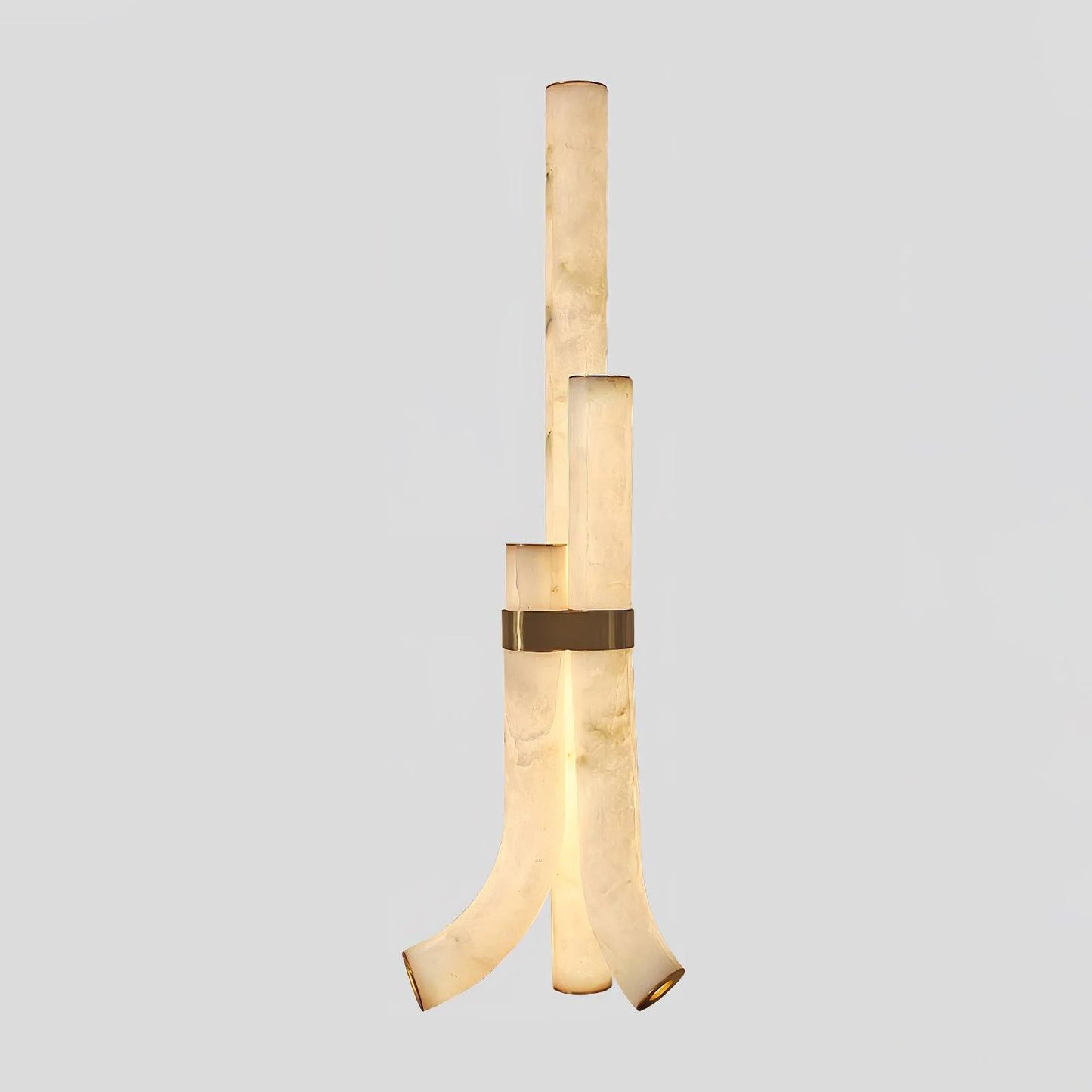 Modern Alabaster Piped Floor Lamp