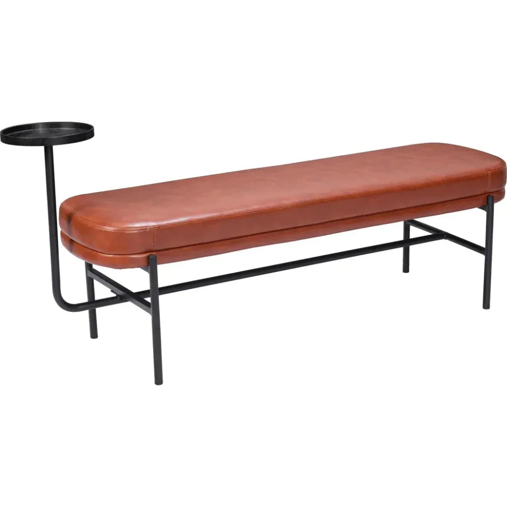 Ploce Wood and Steel Brown Bench