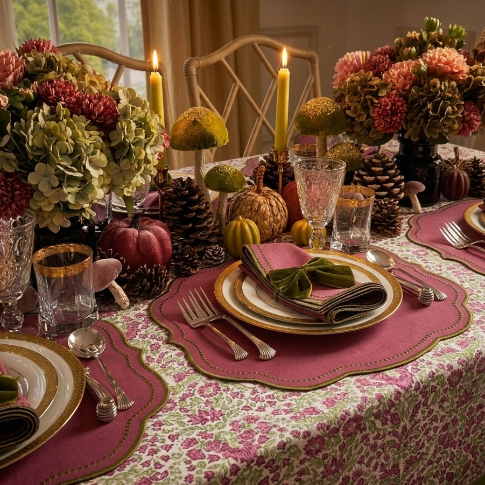 The Larkspur & Bramble: Plum and Sage - Tablecloth