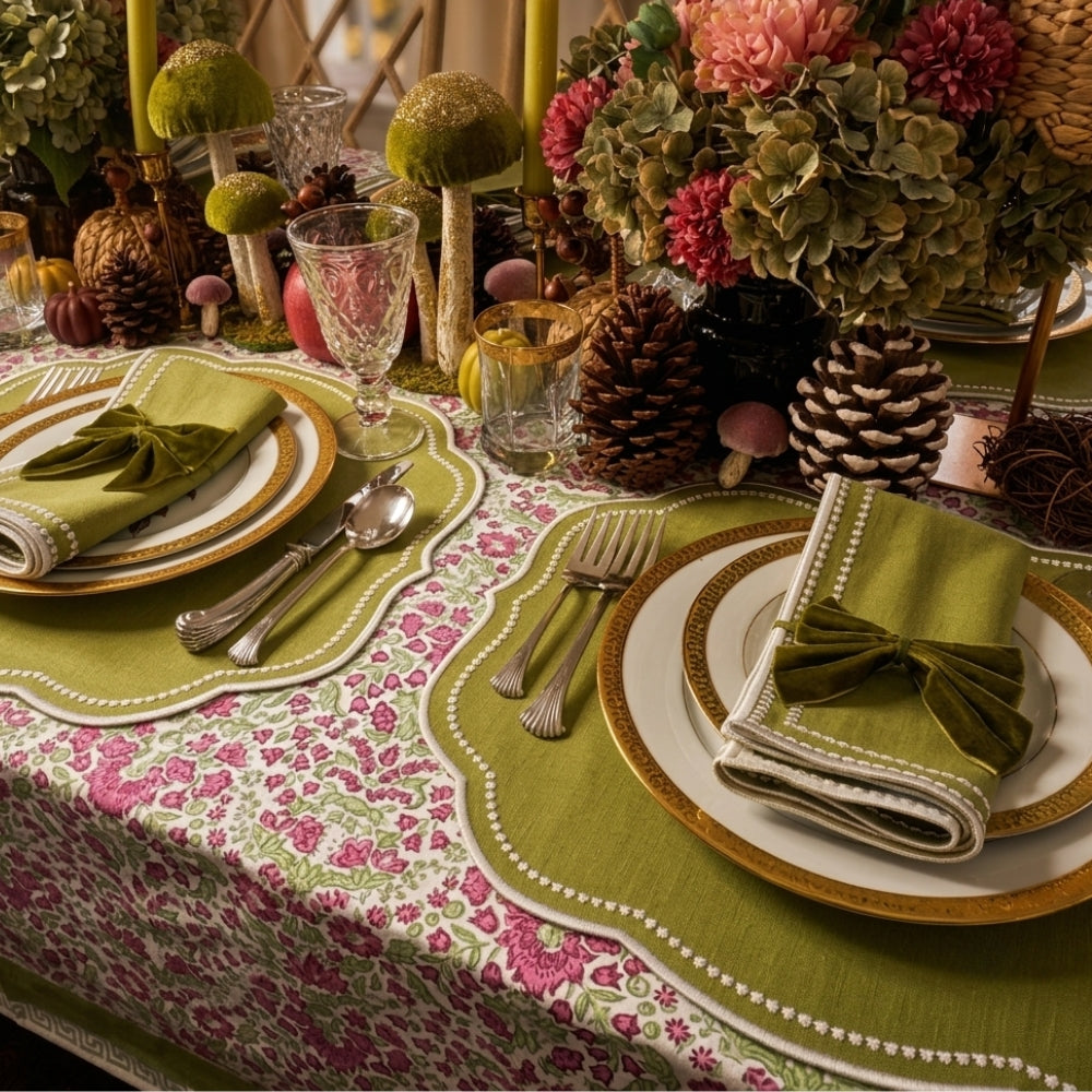The Larkspur & Bramble: Plum and Sage - Tablecloth