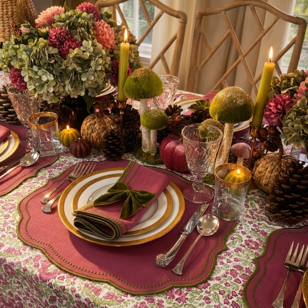 The Larkspur & Bramble: Plum and Sage - Tablecloth
