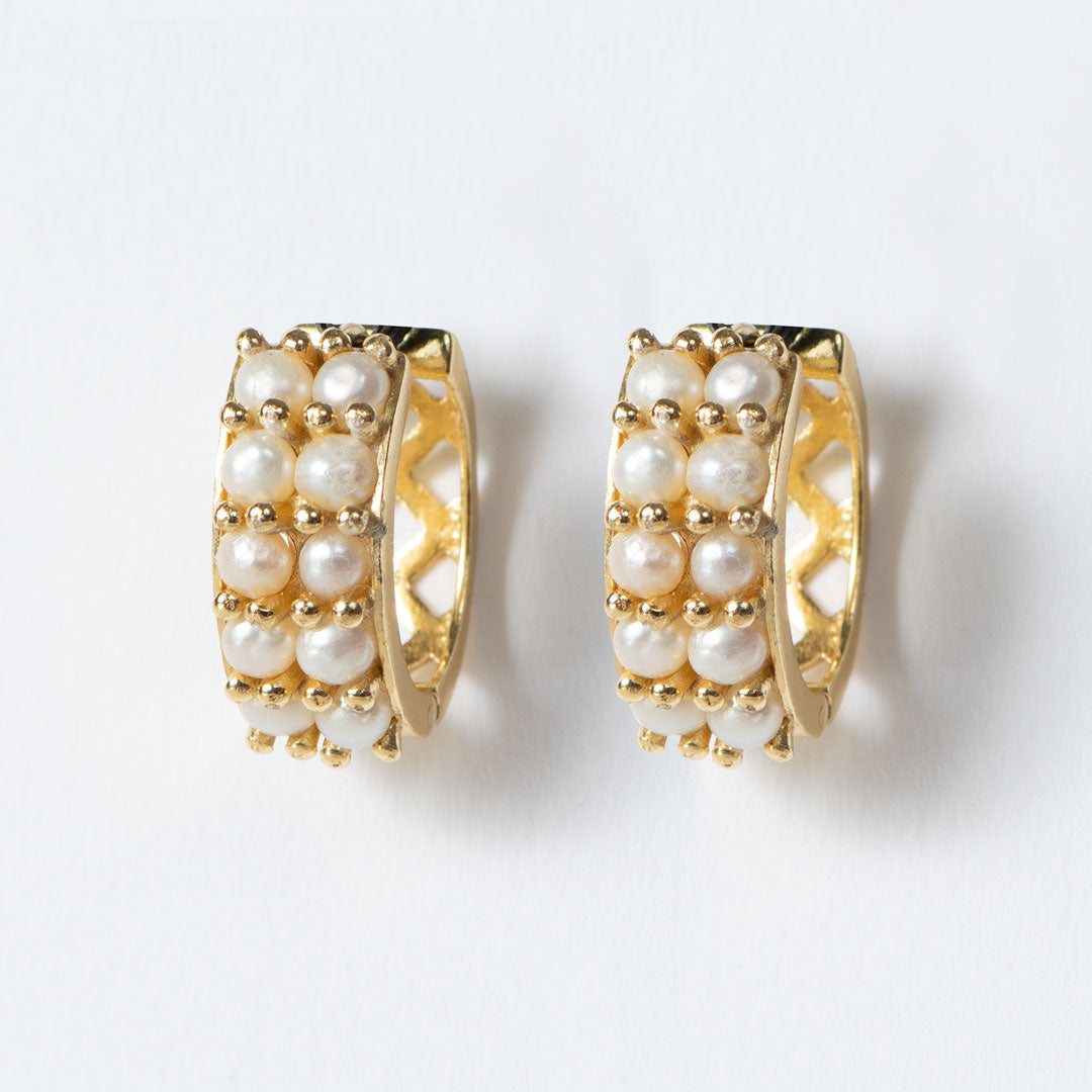 Prism - Pearl Horseshoe Coin Earring