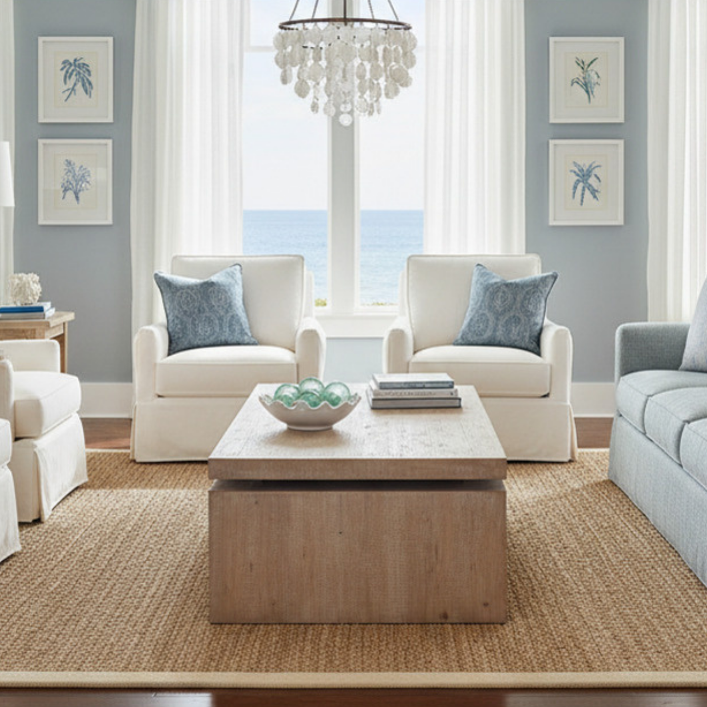 Modern Rustic Oak Wood Coffee Table – Rectangular Living Room Center Table