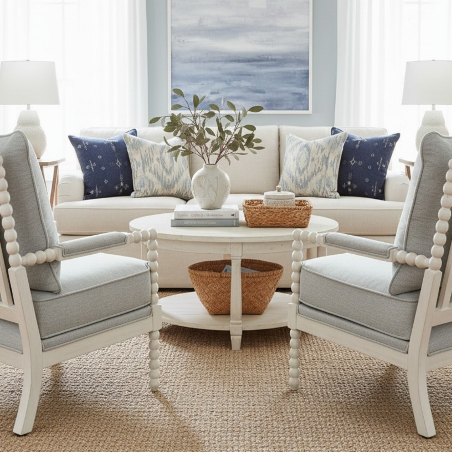 Upholstered Spindle Accent Chair Smoke Grey Textured Upholstery