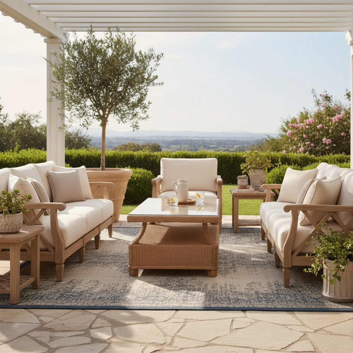 Hamptons Outdoor Cocktail Table Glass Lloyd Flanders