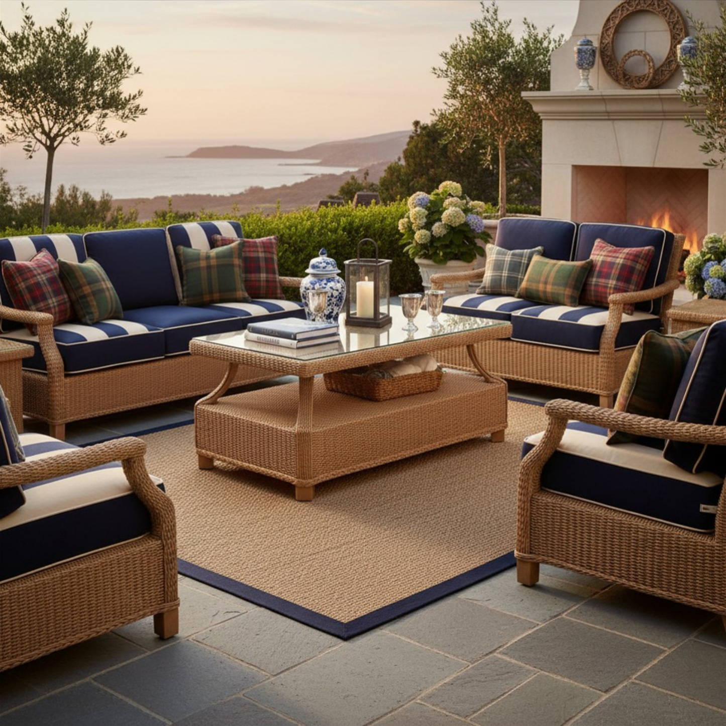 Hamptons Outdoor Cocktail Table Glass Lloyd Flanders