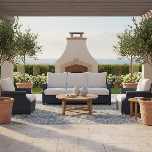 Hamptons Outdoor Wicker 3 Seater Sofa