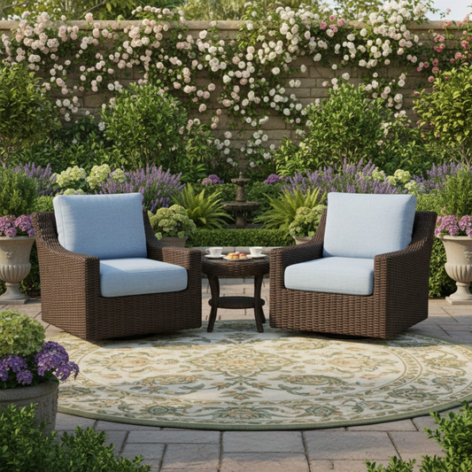 Mesa Swivel Glider Upholstered Wicker Reclining Outdoor Lounge Chair