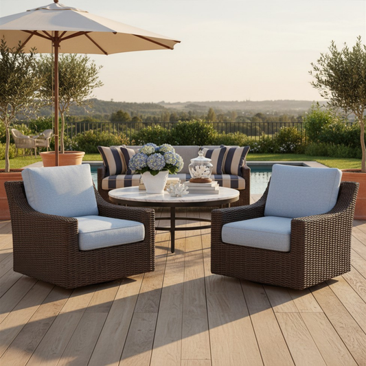 Mesa Swivel Glider Upholstered Wicker Reclining Outdoor Lounge Chair