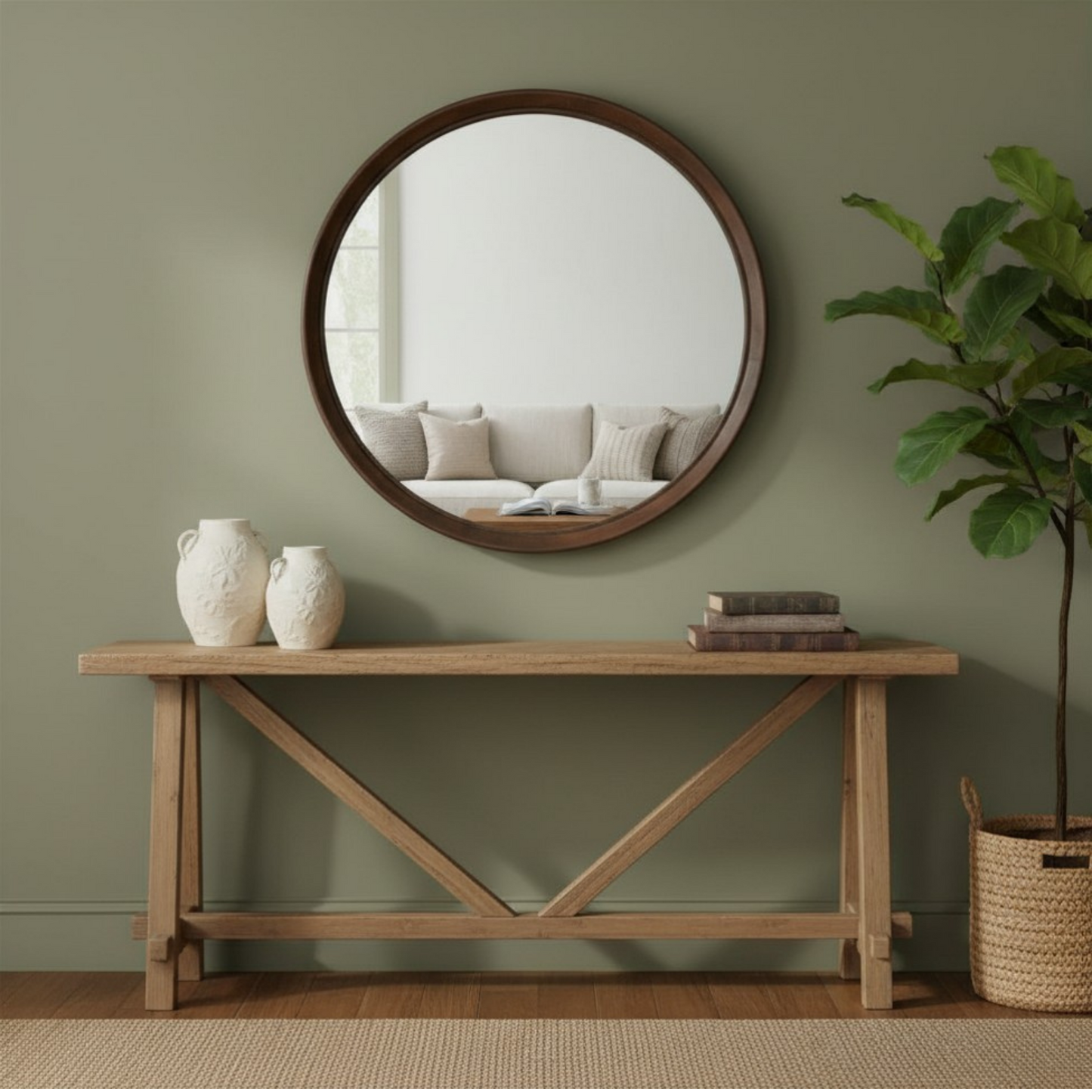 Inikas Wood Frame Wall Mirror