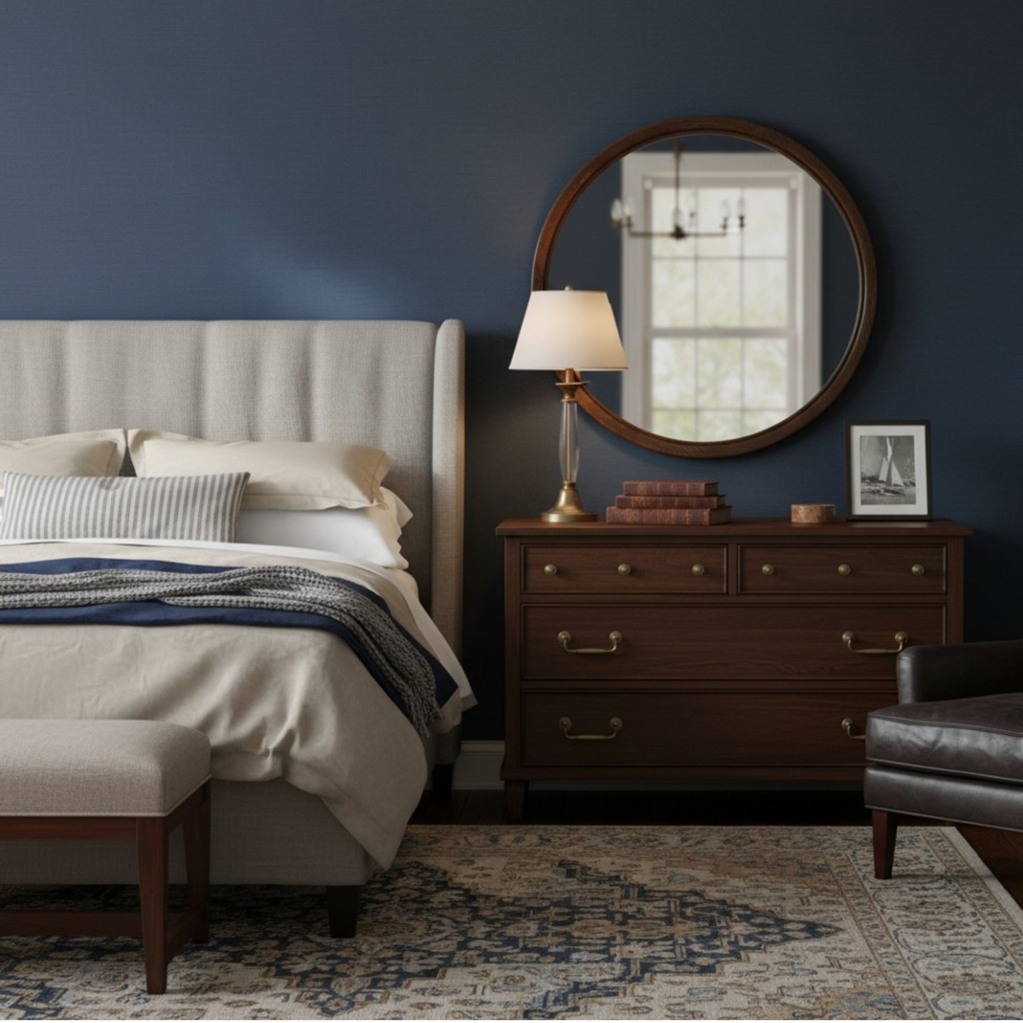 Inikas Wood Frame Wall Mirror