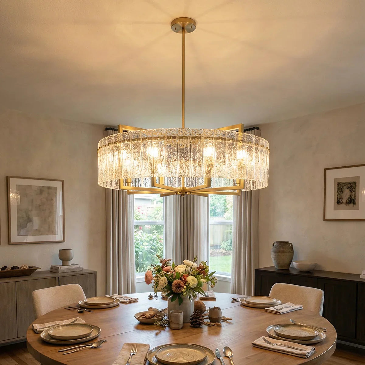 Glass Flower Tree Branch Chandelier