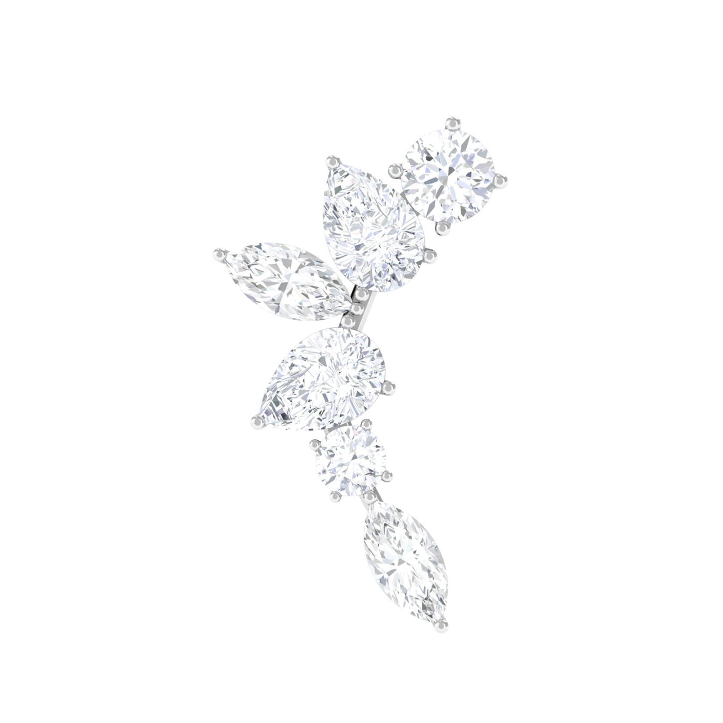 Unique Diamond Ear Crawler Earring for Helix Piercing