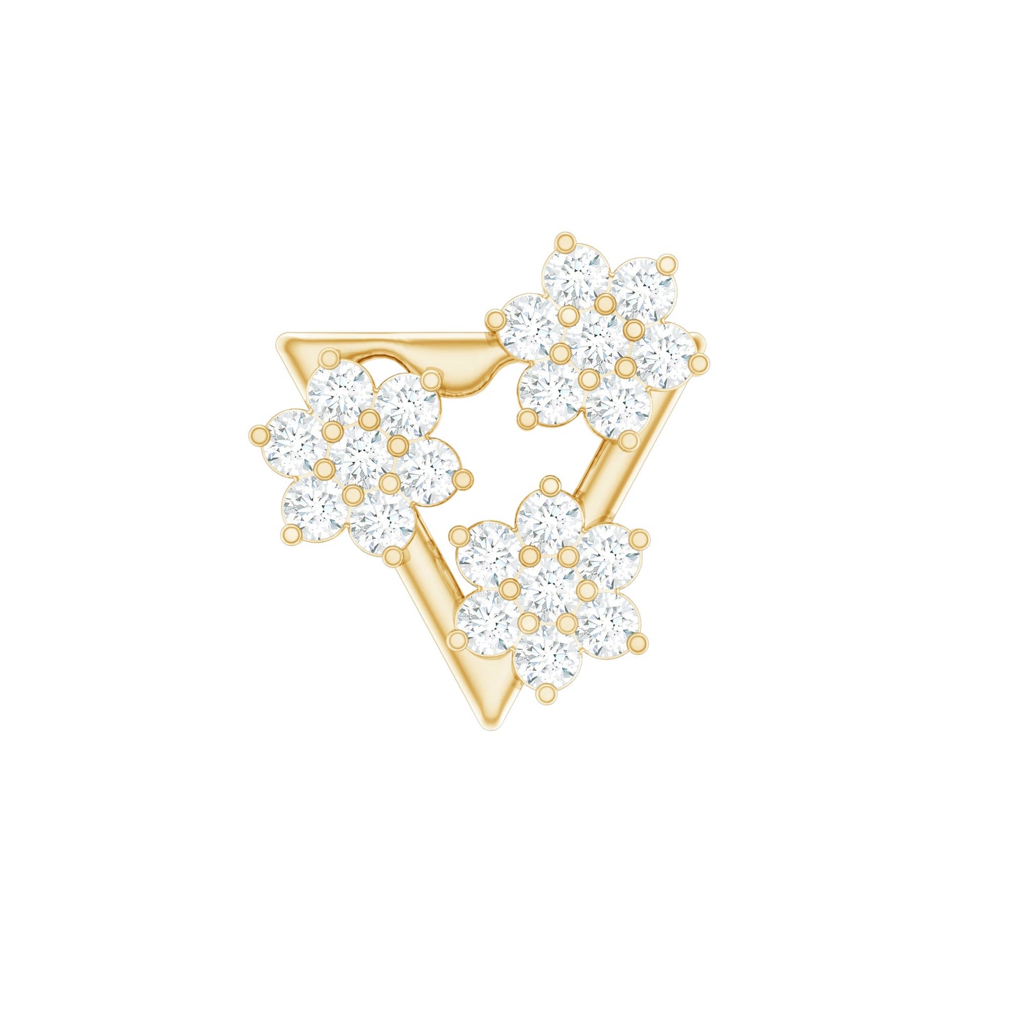 Diamond Triangle Earring for Helix Piercing
