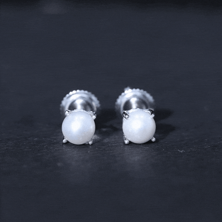 4 Carat Handpicked Freshwater Pearl Stud Earrings with Screw Back